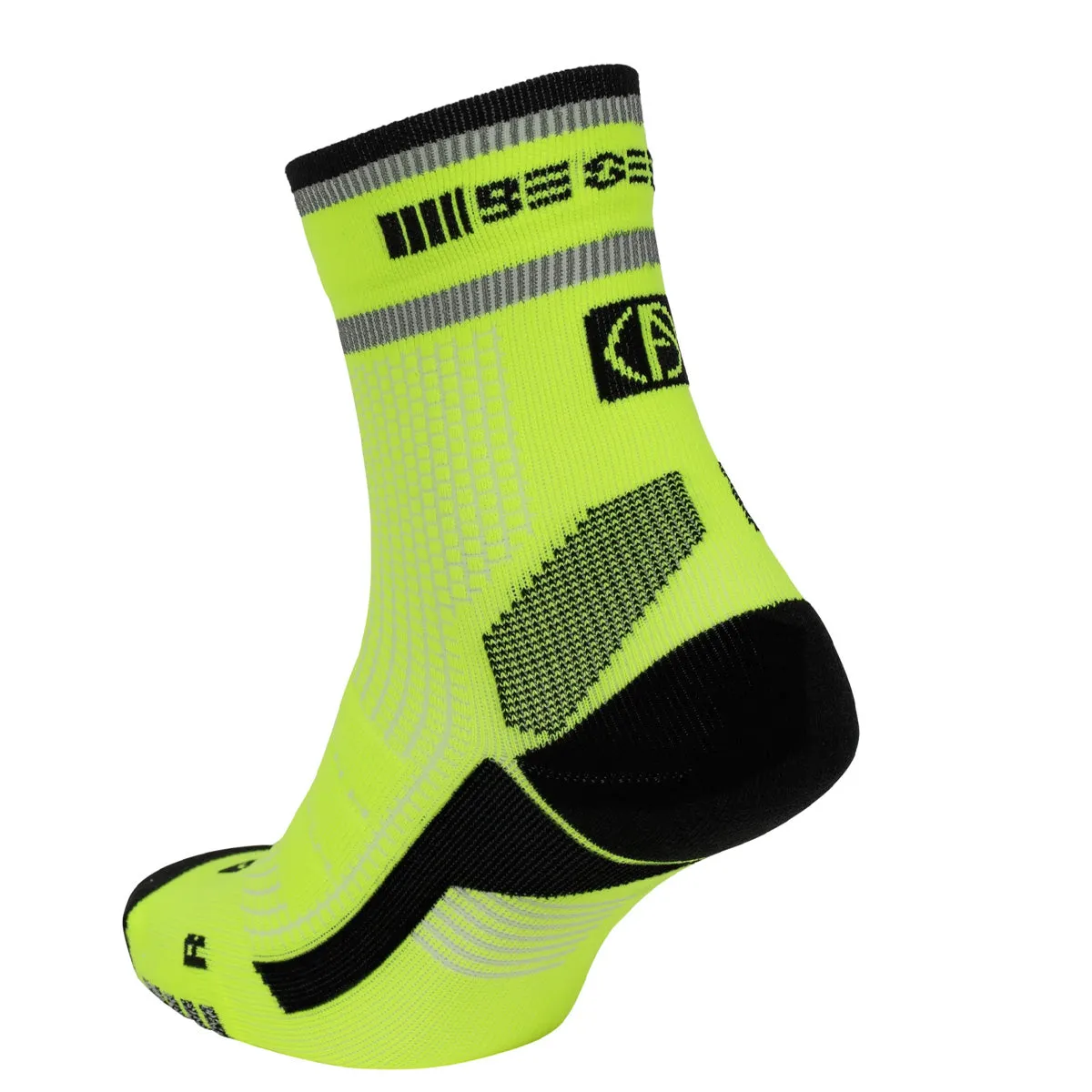 Absolute360 Be Seen Performance Running Socks | Quarter