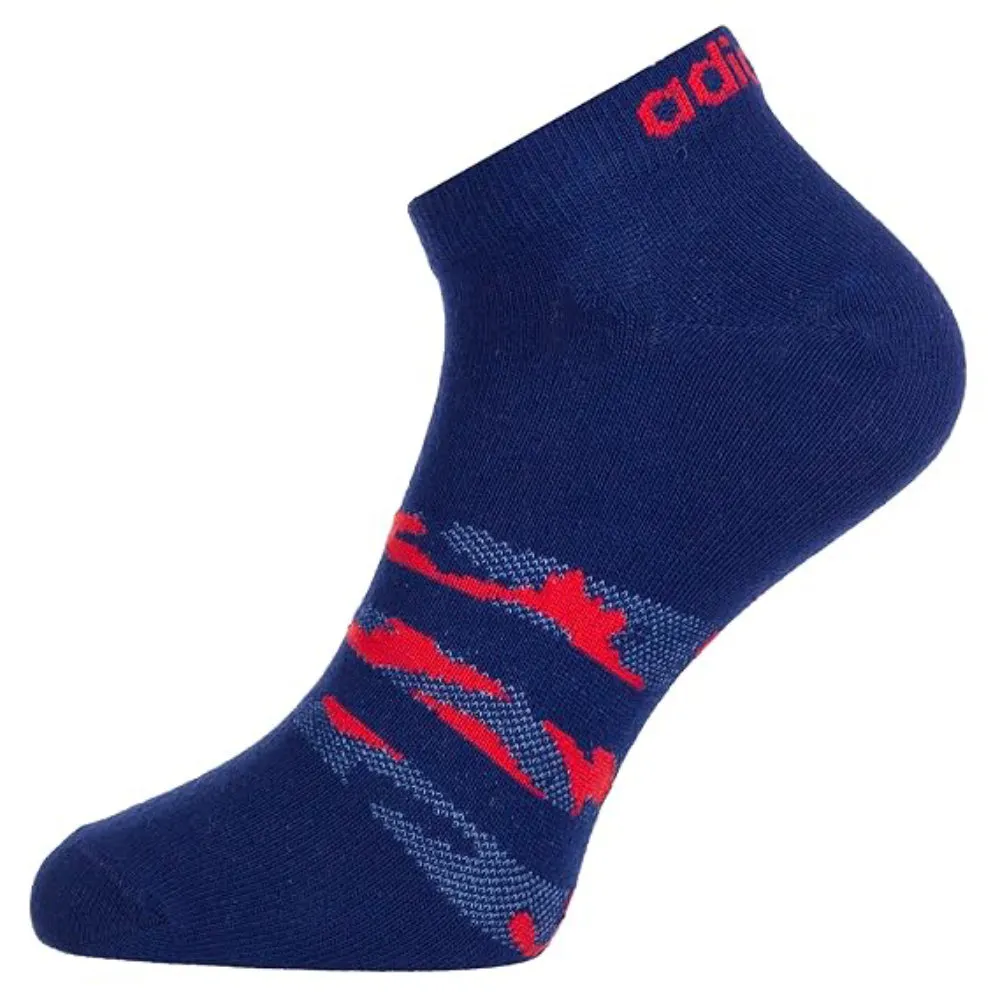 Adidas Flat Knit Low Cut Socks (Navy Peony/White/Halo Silver)