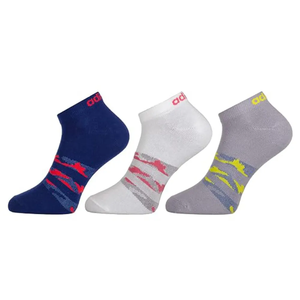 Adidas Flat Knit Low Cut Socks (Navy Peony/White/Halo Silver)