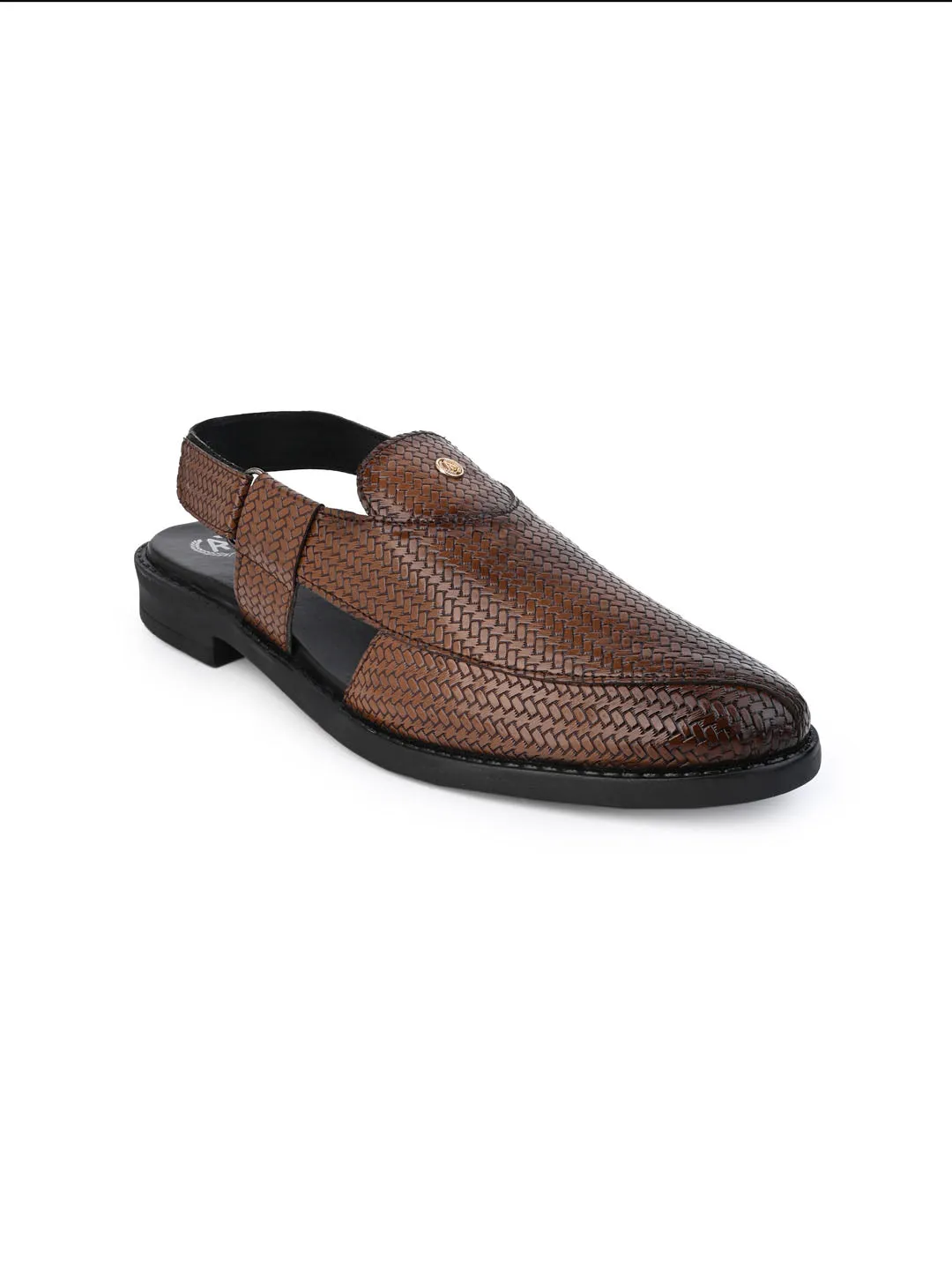 Alberto Torresi Textured Peshawari Sandal With Padded Insole