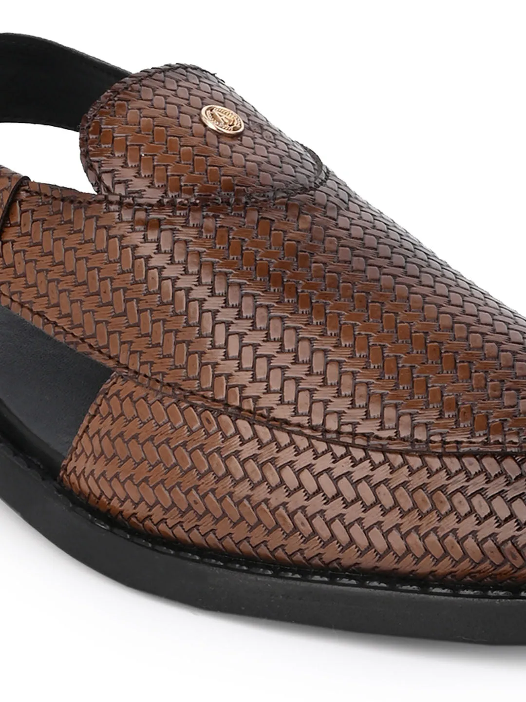 Alberto Torresi Textured Peshawari Sandal With Padded Insole