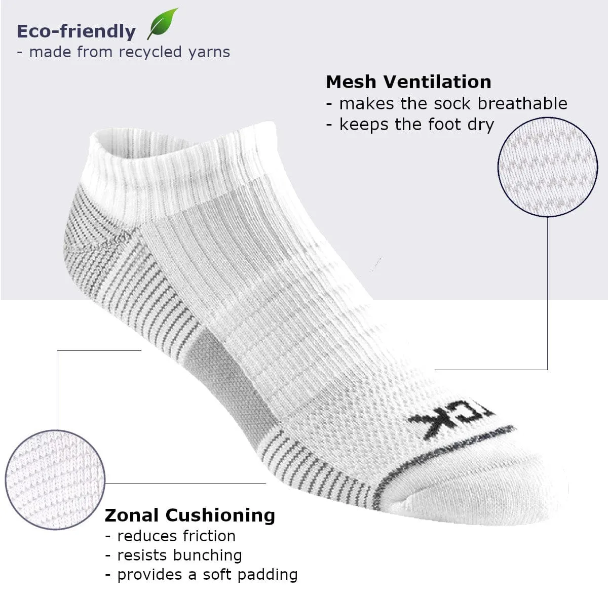 Athletic No Show Socks 3-pack