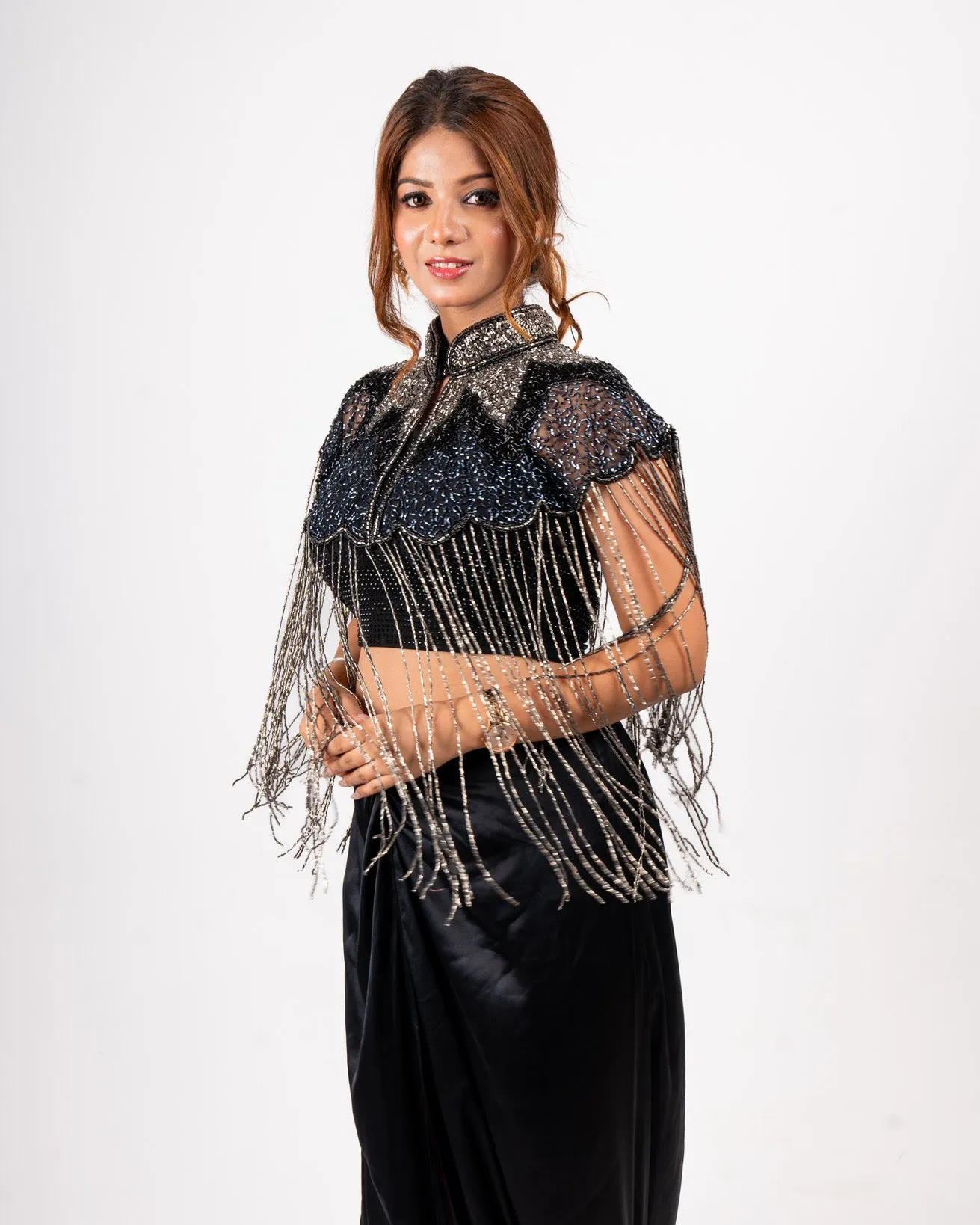 Black & Silver Beaded Shrug