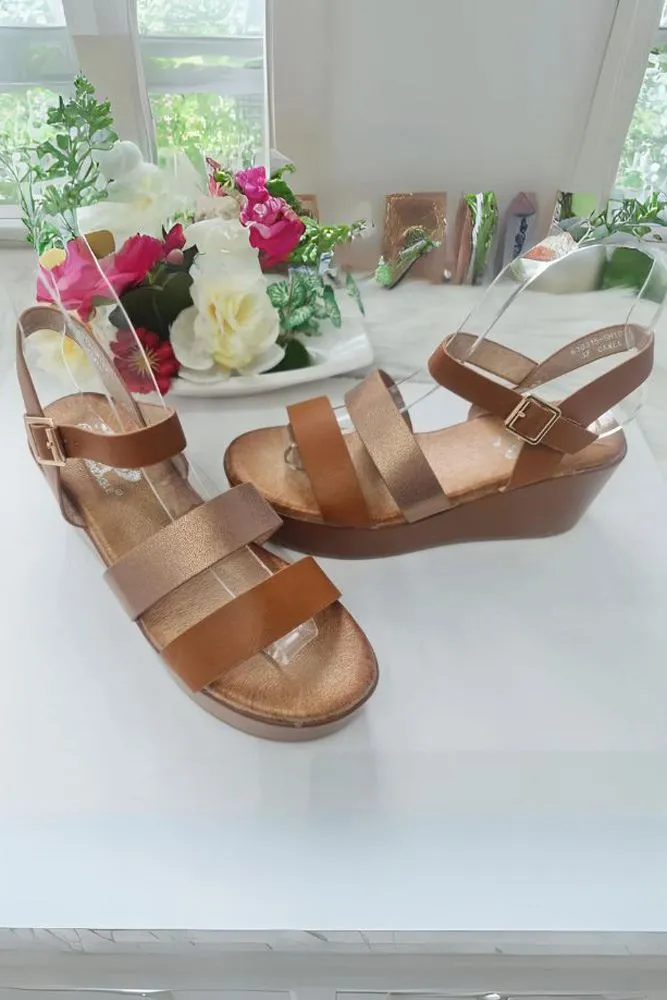 Foil Buckle Strap Sandal