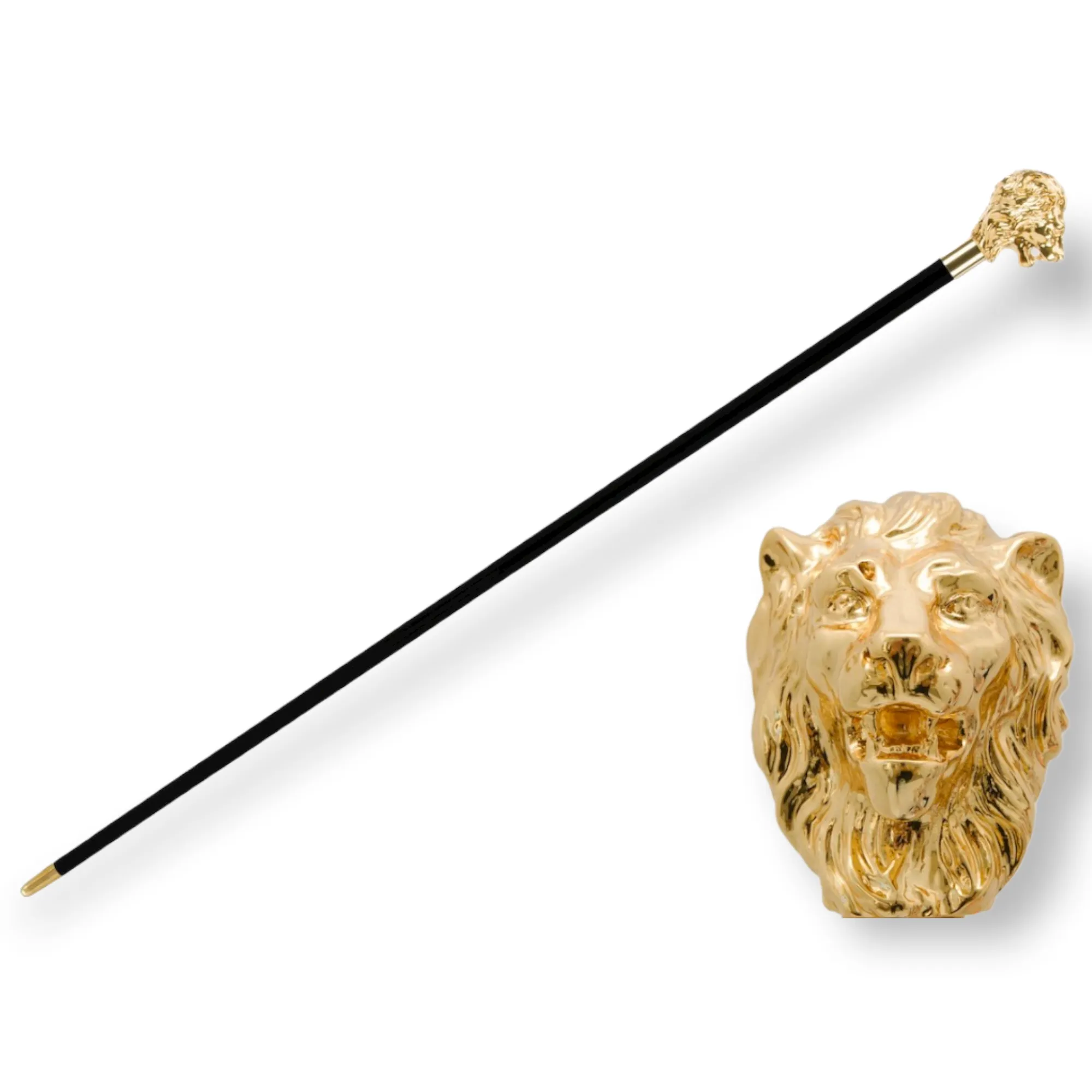 GOLD LION WALKING STICK