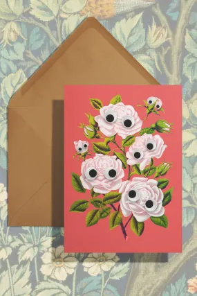 Googly Climbing Roses Card