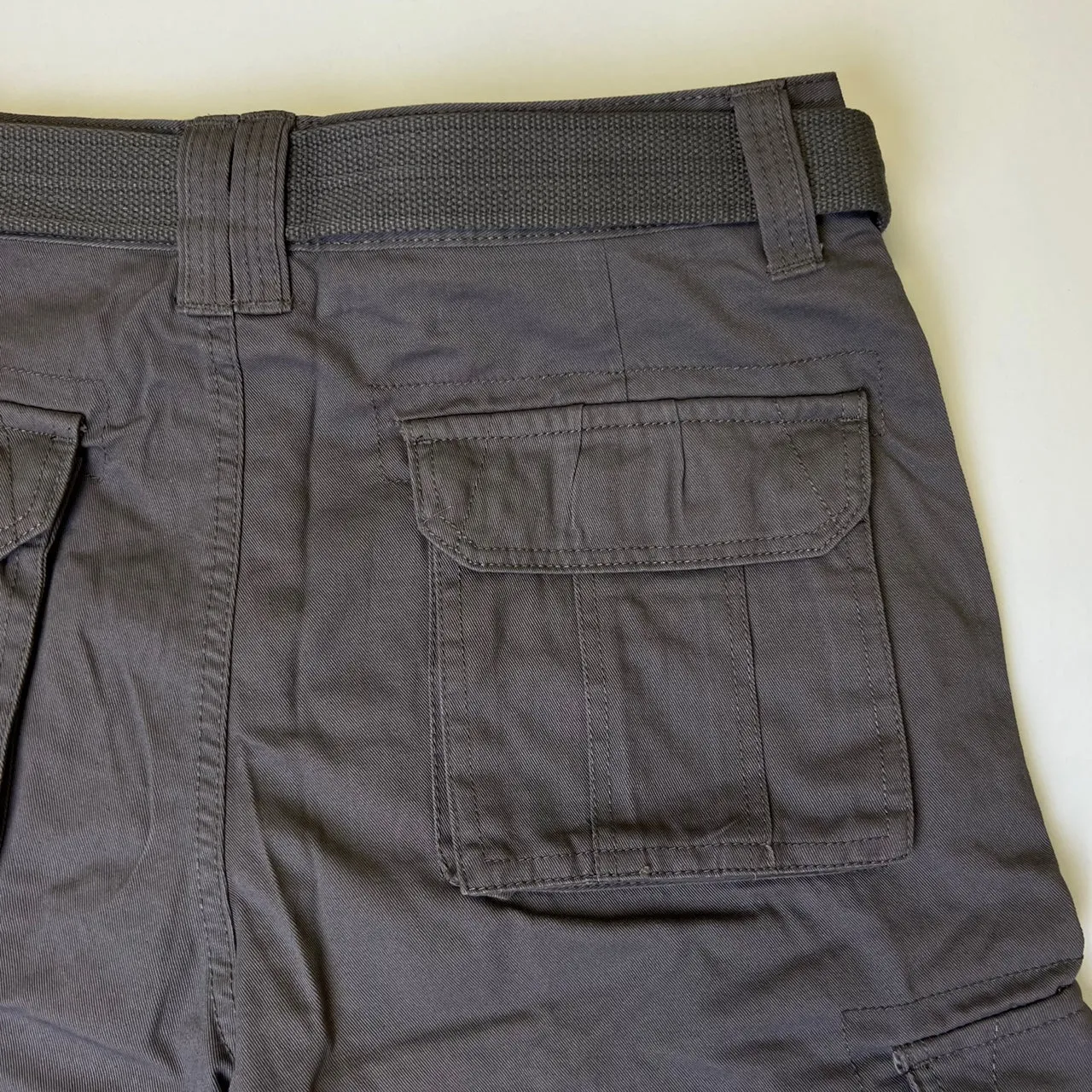 Grey Military Cargo Shorts with Pockets