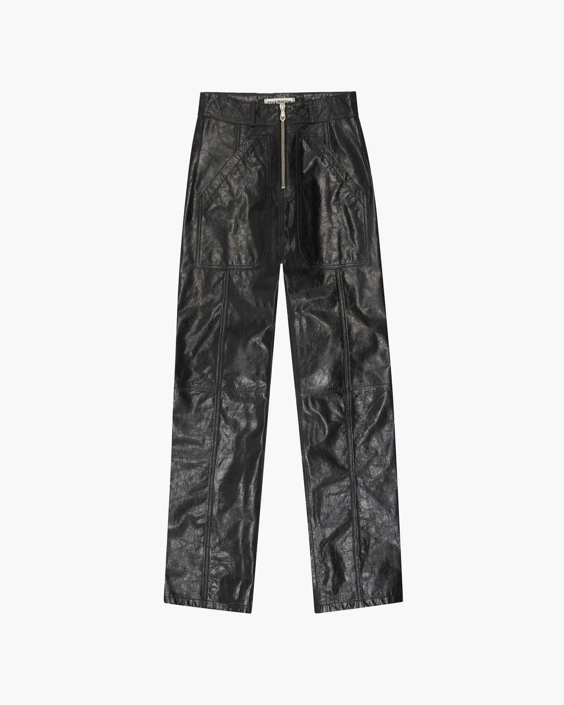 LEATHER STACKED CARPENTER PANT