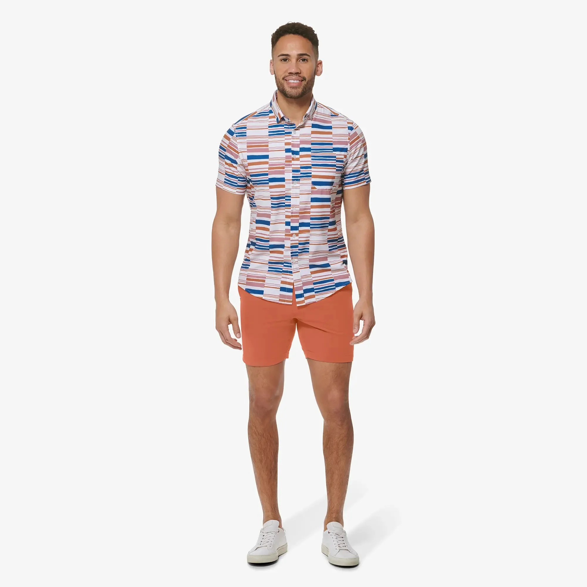 Men's Mizzen   Main | Leeward Trim Short Sleeve | Auburn Multi Stripe