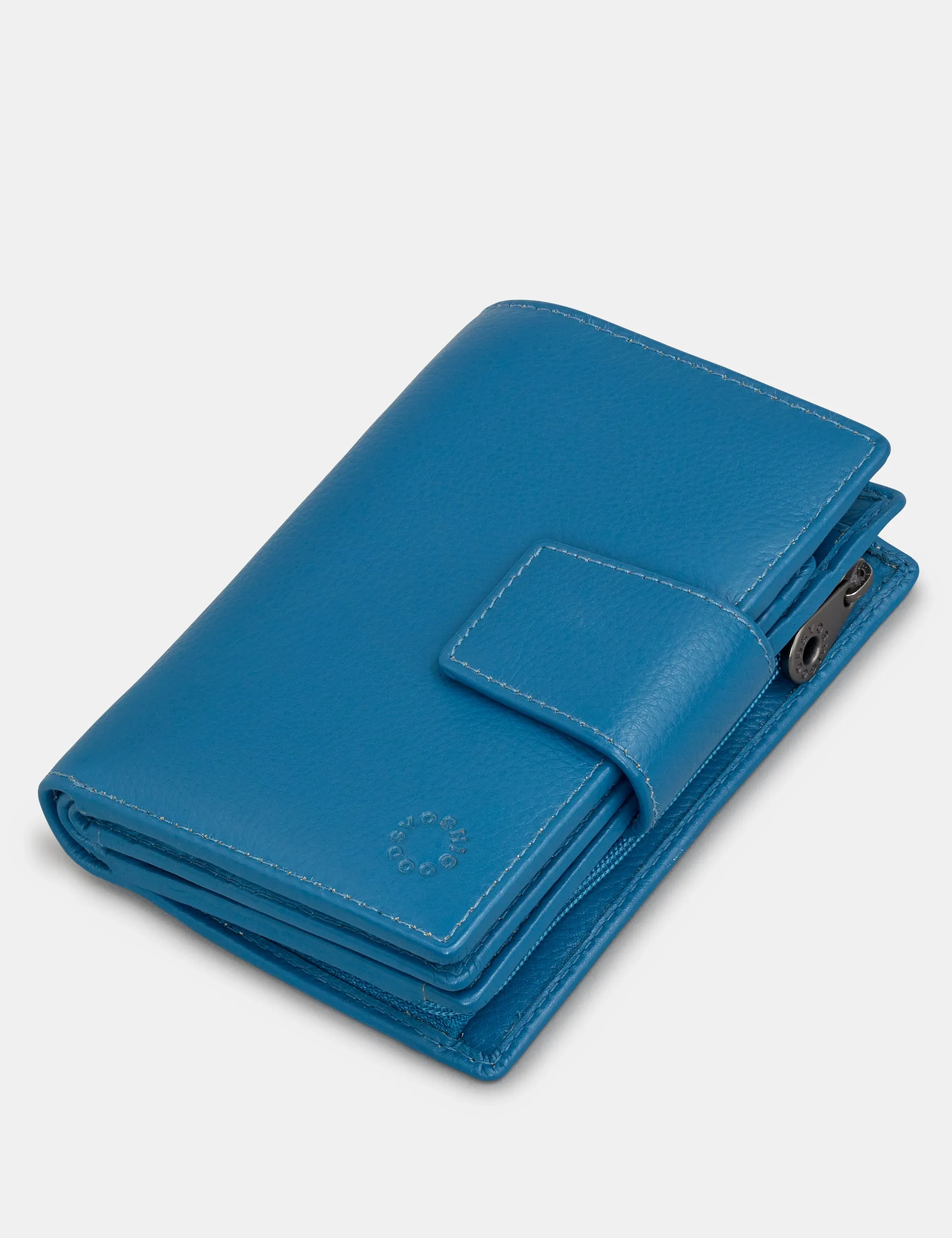 Petrol Blue Leather Anson Purse is