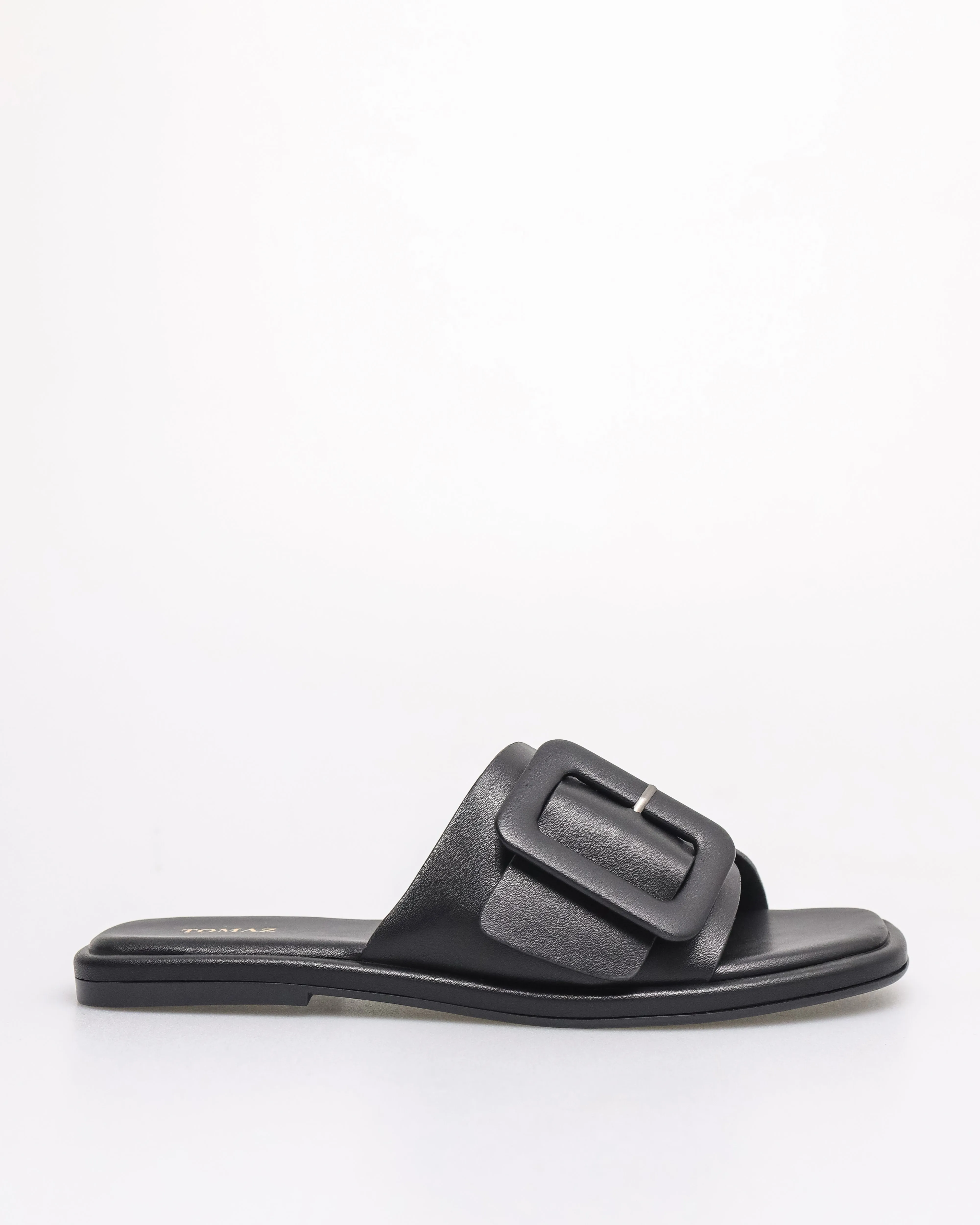 Tomaz FL091 Ladies Buckle Sandals (Black)