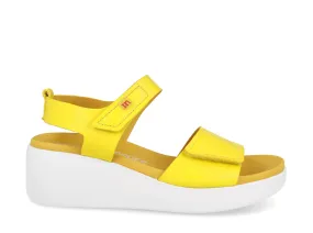 Velcro Wedge Sandal Lemon/White